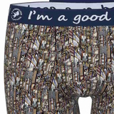 A Fish Named Fred Record Covers navy-blau/print boxer short