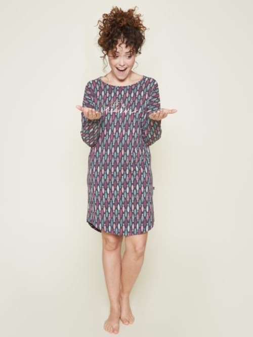 Charlie Choe Cold Days grau/print nachtkleid Charlie Choe Cold Days grau/print nachtkleid