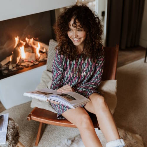 Charlie Choe Cold Days grau/print nachtkleid Charlie Choe Cold Days grau/print nachtkleid