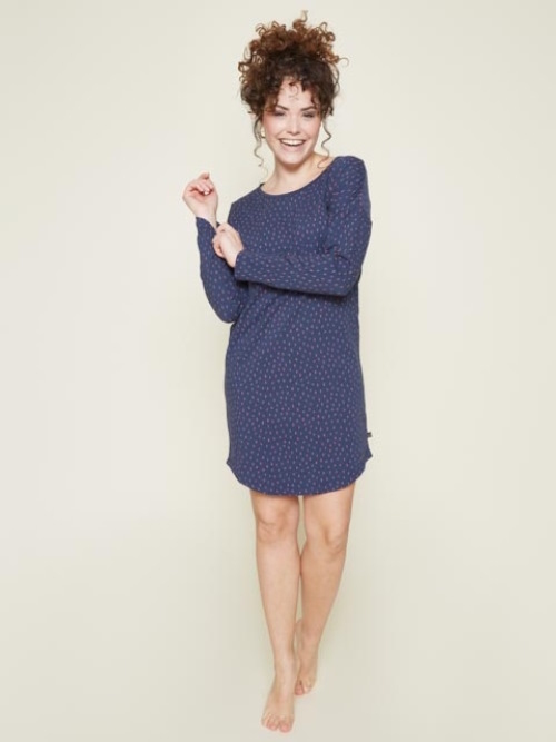 Charlie Choe Cold Days navy-blau/print nachtkleid Charlie Choe Cold Days navy-blau/print nachtkleid