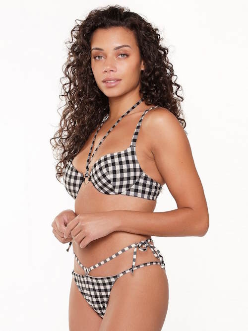 LingaDore Strand Square Print schwarz/weiß bikini slip LingaDore Strand Square Print schwarz/weiß bikini slip