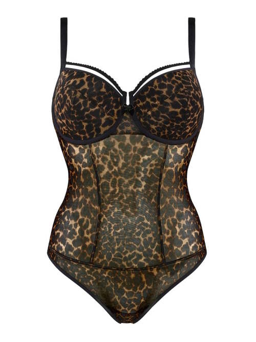 Marlies Dekkers Peekaboo braun/print korselett Marlies Dekkers Peekaboo braun/print korselett
