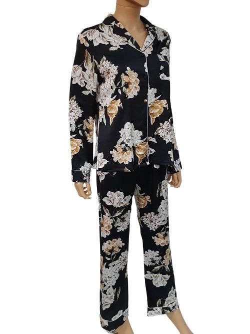 LingaDore Nacht Blossom schwarz/print pyjama LingaDore Nacht Blossom schwarz/print pyjama