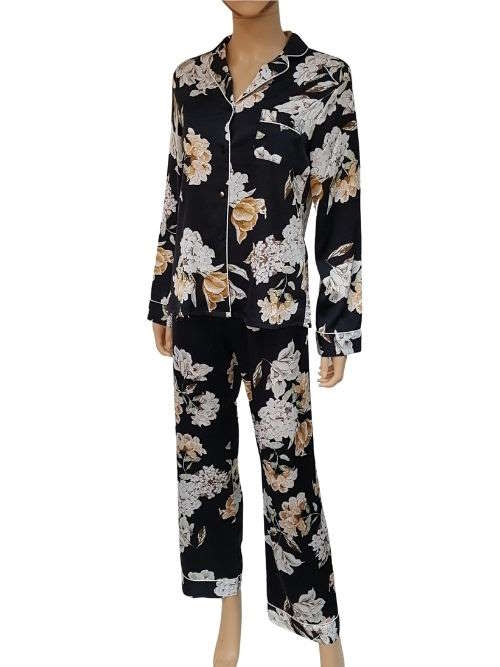 LingaDore Nacht Blossom schwarz/print pyjama LingaDore Nacht Blossom schwarz/print pyjama