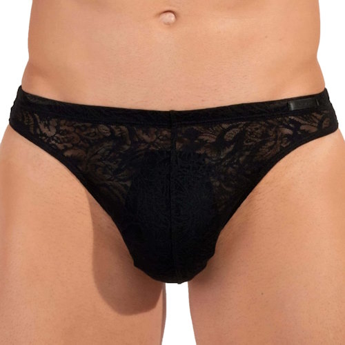 HOM Free Cut Lace  schwarz männer string HOM Free Cut Lace  schwarz männer string
