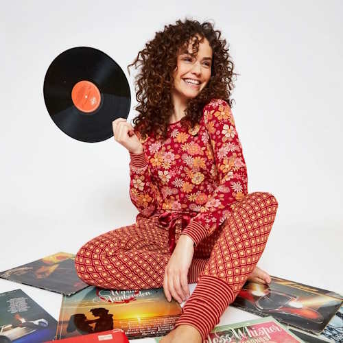 Charlie Choe Flower Power rot/print schlafshirt Charlie Choe Flower Power rot/print schlafshirt