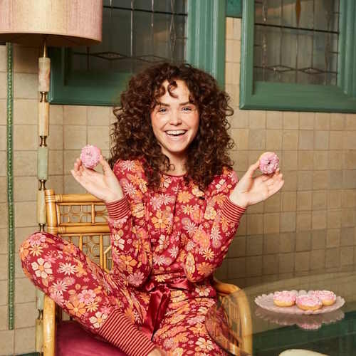 Charlie Choe Flower Power rot/print schlafshirt Charlie Choe Flower Power rot/print schlafshirt