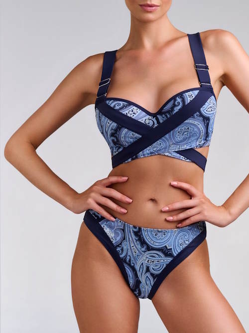 Marlies Dekkers Bademode Cache Coeur blau/print bikini slip Marlies Dekkers Bademode Cache Coeur blau/print bikini slip
