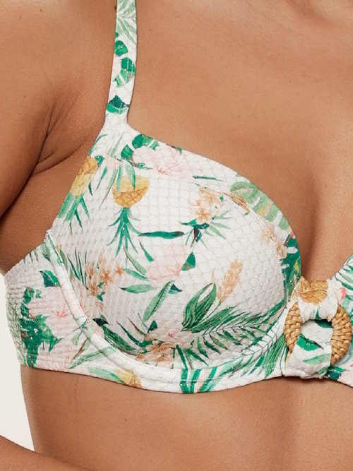 LingaDore Strand Tropical Botanic weiß/print gemoldefer bikini bh LingaDore Strand Tropical Botanic weiß/print gemoldefer bikini bh