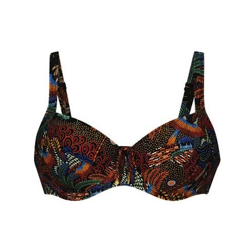 Rosa Faia Bademode Sibel schwarz/print unwattierter bikini bh Rosa Faia Bademode Sibel schwarz/print unwattierter bikini bh