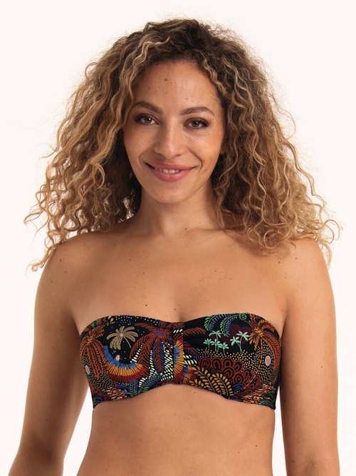 Rosa Faia Bademode Ella schwarz/print unwattierter bikini bh Rosa Faia Bademode Ella schwarz/print unwattierter bikini bh