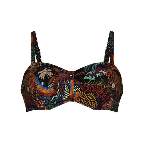 Rosa Faia Bademode Ella schwarz/print unwattierter bikini bh Rosa Faia Bademode Ella schwarz/print unwattierter bikini bh