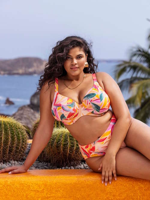 Elomi Schwimmen Sancho Beach orange/pink unwattierter bikini bh Elomi Schwimmen Sancho Beach orange/pink unwattierter bikini bh