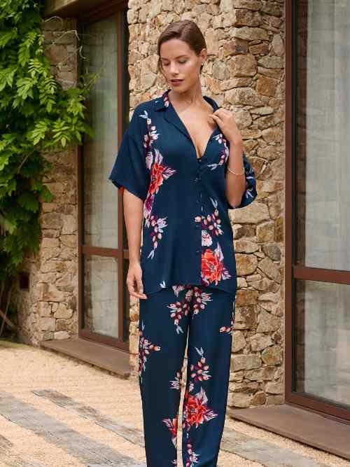 Lisca Amaryllis navy-blau pyjama-shirt Lisca Amaryllis navy-blau pyjama-shirt