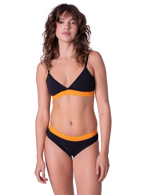 Chicamala Solid schwarz/orange nicht geformter bh Chicamala Solid schwarz/orange nicht geformter bh