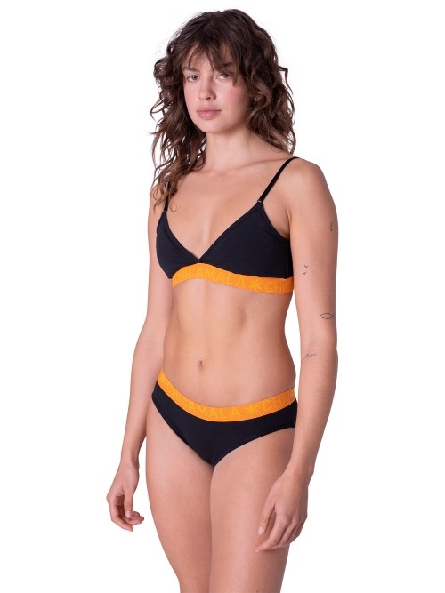 Chicamala Solid schwarz/orange nicht geformter bh Chicamala Solid schwarz/orange nicht geformter bh