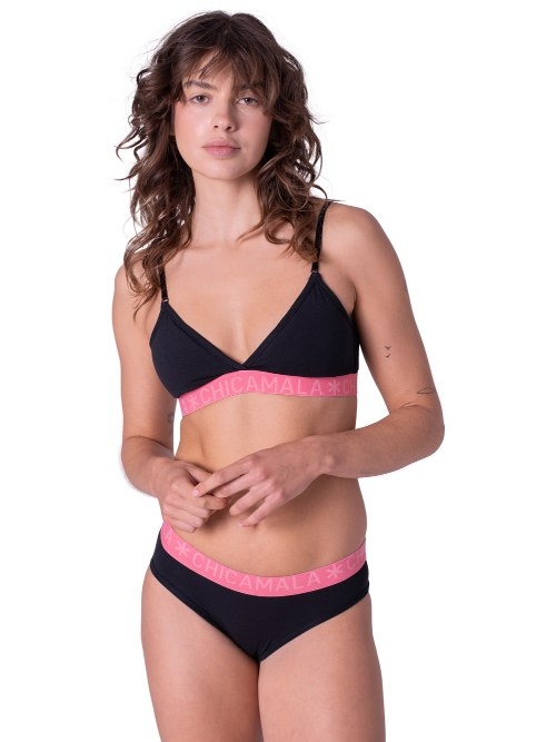 Chicamala Solid schwarz/pink nicht geformter bh Chicamala Solid schwarz/pink nicht geformter bh