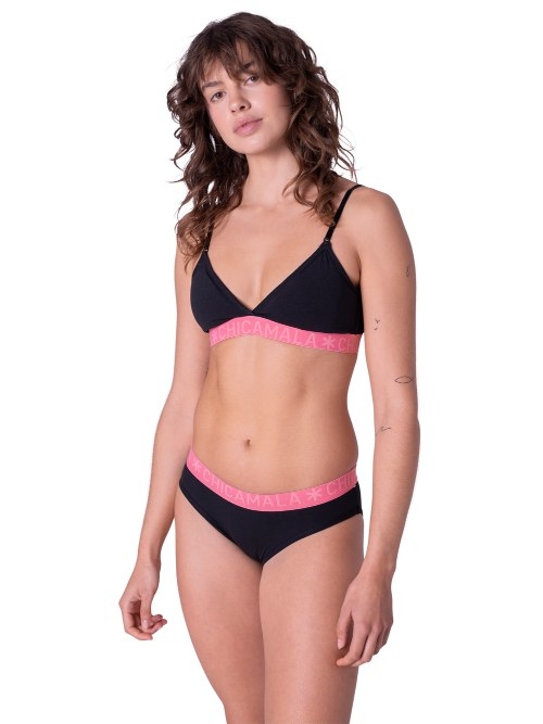 Chicamala Solid schwarz/pink nicht geformter bh Chicamala Solid schwarz/pink nicht geformter bh