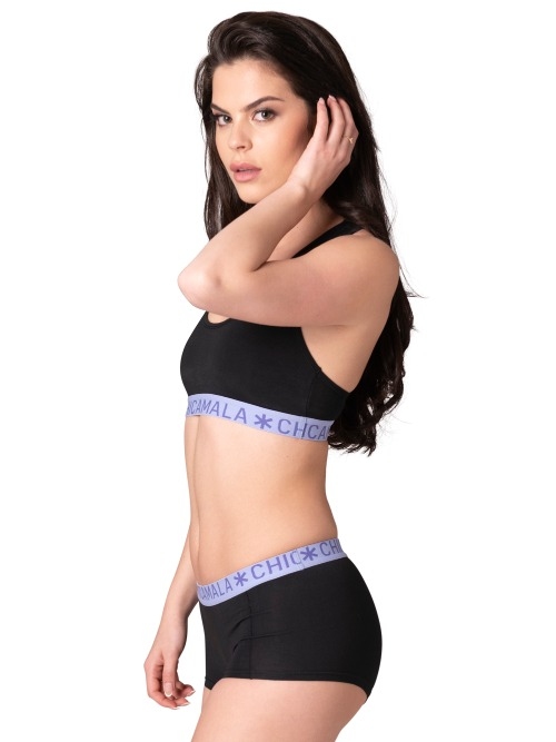 Chicamala Solid schwarz/violett nicht geformter bh Chicamala Solid schwarz/violett nicht geformter bh