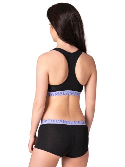 Chicamala Solid schwarz/violett nicht geformter bh Chicamala Solid schwarz/violett nicht geformter bh