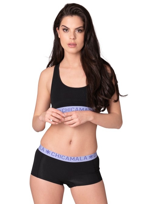 Chicamala Solid schwarz/violett nicht geformter bh Chicamala Solid schwarz/violett nicht geformter bh