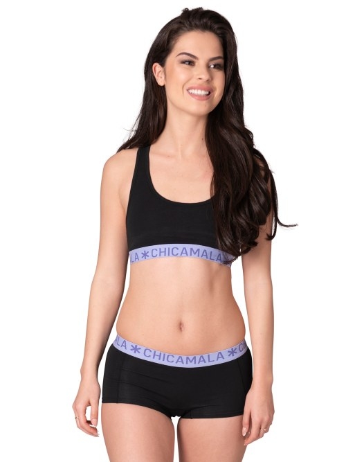 Chicamala Solid schwarz/violett nicht geformter bh Chicamala Solid schwarz/violett nicht geformter bh