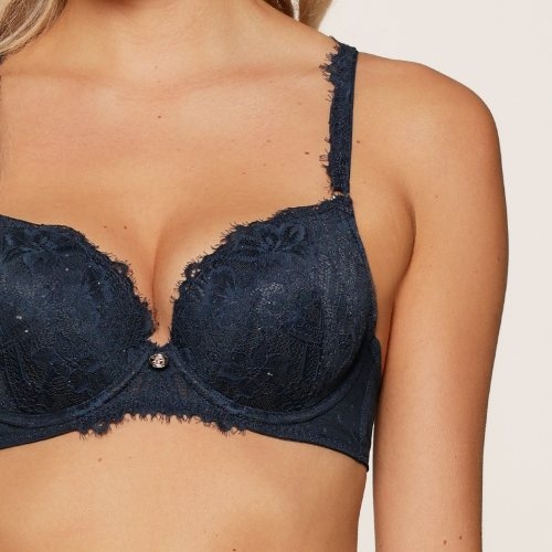 LingaDore Sparkling Blue navy-blau push up bh LingaDore Sparkling Blue navy-blau push up bh